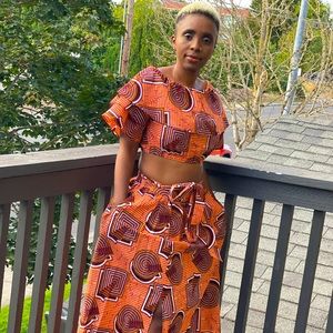 Two piece skirt and crop top